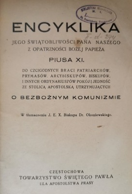 Encyklika o bezbożnym komunizmie Pius XI