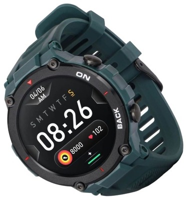 Zielony sportowy zegarek męski smartwatch z GPS Garett GRS 20 trybów sport.