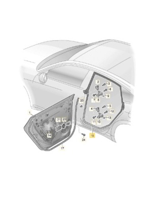 Volkswagen оригинальный номер 3g8868120q прокладка дверь фото №1