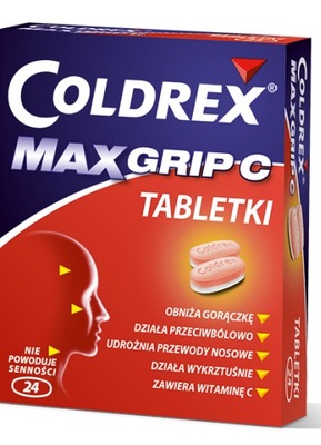 Coldrex Maxgrip C przeziębienie grypa 24 tabletki