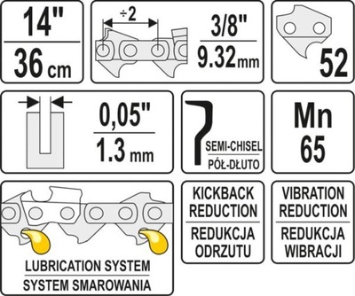 YATO LANCUCH TNACY DO PILARKI 14" 3/8"