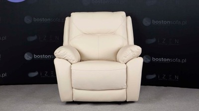 Skórzany fotel ATLANTA funkcja relaks kolor jasny beż