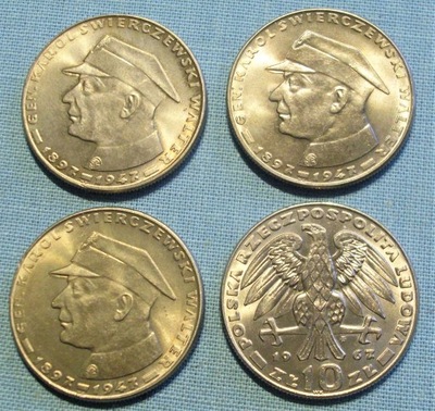 10 złotych 1967 K. Świerczewski stan menniczy