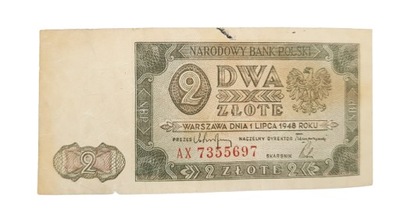 Stary Banknot kolekcjonerski Polska 2 zł 1948