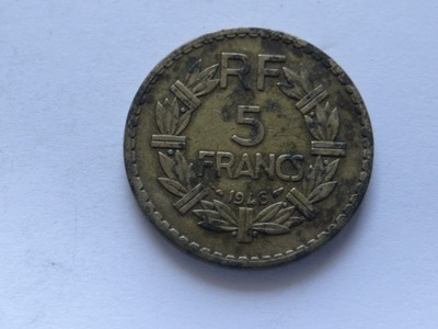 [11246] Francja 5 franków 1946 r. st. 3-