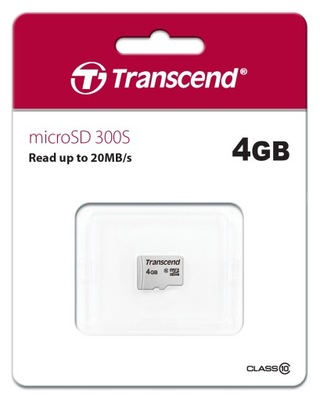 TRANSCEND 4 GB micro SD HC 300s CLASS 10 20MB/s