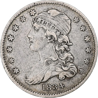 USA, Quarter, Liberty Cap, 1834, Philadelphia, Sre