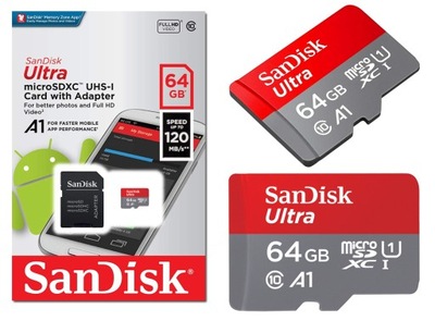 Karta pamięci SanDisk Ultra 64 GB + ADAPTER