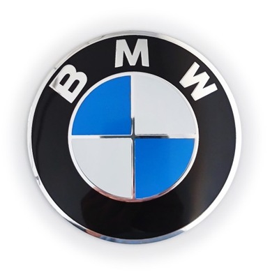 BMW EMBLEMA ŽENKLELIS LOGO CHROM JUODAS MĖL. 70MM 