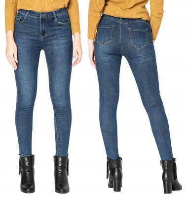 Spodnie Damskie Jeans Rurki Modelujące Push 696 S