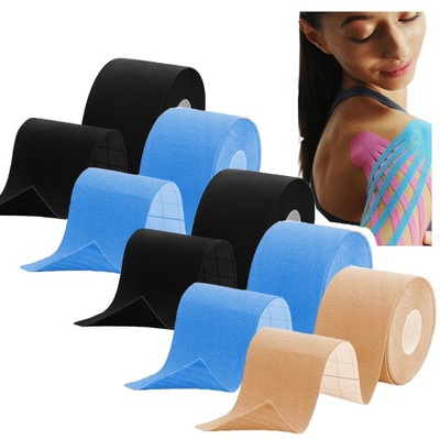 5x TAŚMA KINEZJOLOGICZNA TEJPY KINESIO KINESIOTAPING 5cmx5m