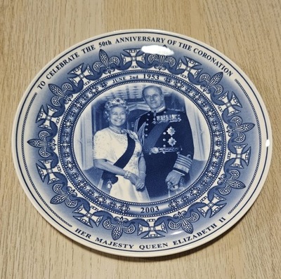 WEDGWOOD Talerz porcelanowy Krokowa Elżbieta II