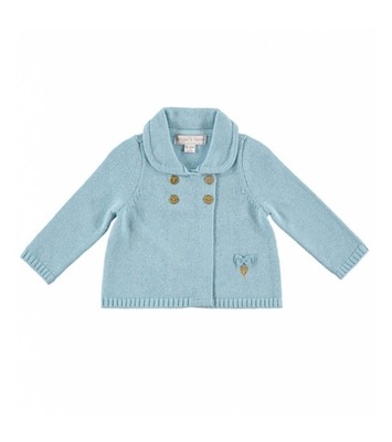Sweter rozpinany dziecięcy bawełniany niebieski Emily r.6-12m