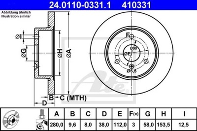 24.0110-0331.1 DISCO HAM.PRZOD SMART FORTWO 07-  