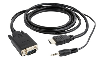 Adapter HDMI M - D-Sub (VGA), Jack stereo 3,5 mm M