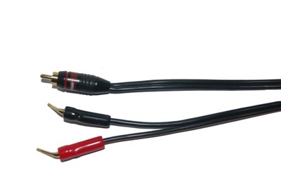 Kabel głośnikowy wtyk RCA/2 szpilki, 2x2,5mm dł.1m