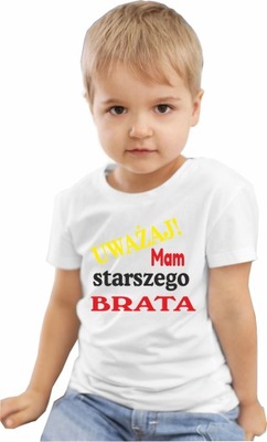 T-shirt koszulka napis Uważaj mam starszego brata