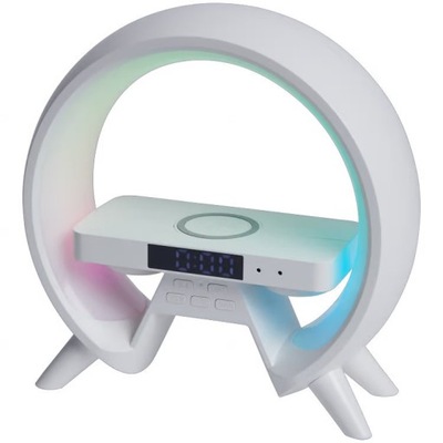 Budzik cyfrowy Xtronic 24 x 24 cm z ładowarką indukcyjną i oświetleniem LED