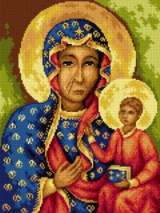 KANWA HAFT KRZYŻYKOWY 30x40 CZARNA MADONNA - 2647