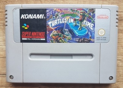 Turtles 4 IV In Time Nintendo SNES prezent PAL NR2