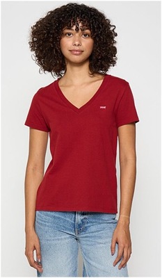 T-shirt damski LEVIS czerwony z małym logo S