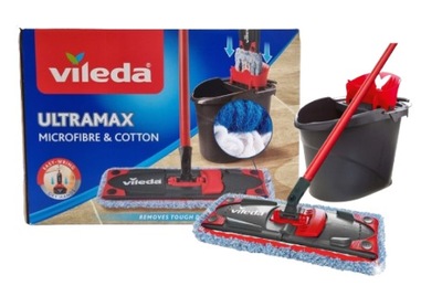 MOP VILEDA ULTRAMAX MICROFIBRE&COTTON MOP PŁASKI + WIADRO