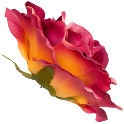 Główka kwiatowa wyrobowa kwiat kwiaty róża duża 20cm karminowo-pomarańczowa
