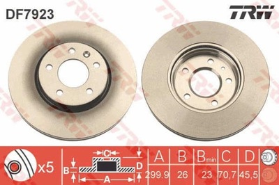 DISCOS DE FRENADO PARTE DELANTERA TRW DF7923  