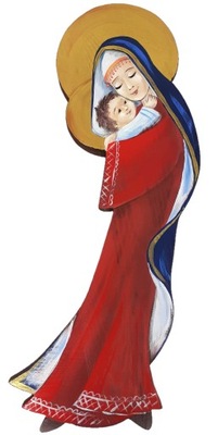 Madonna z dzieciątkiem Anioł Hand Made Malowany