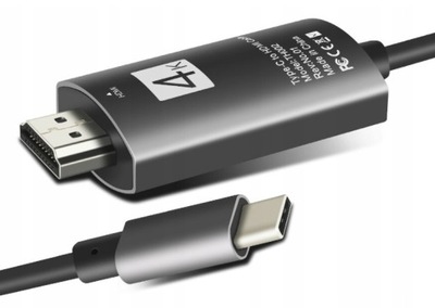 KABEL ADAPTER PRZEJŚCIÓWKA USB-C - HDMI 4K 2 METRY