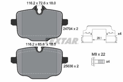 КОЛОДКИ ТОРМОЗНЫЕ BMW ЗАД 5/6/7/X3/X5 2,0-4,4 15- 2470401