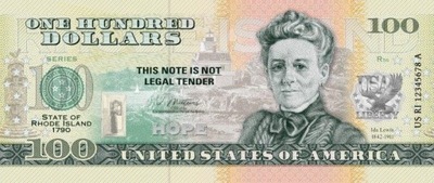 100 dolarów(USA) - Commemorative - Rhode Island