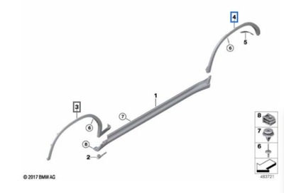 НАКЛАДКА КРИЛА TYLNIEGO BMW X3 G01 17- 74006669