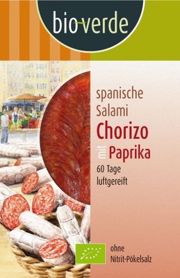 Salami Chorizo Z Papryką Plastry Bio 80 G - BIO VERDE