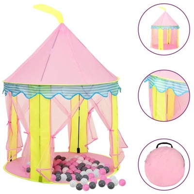 Namiot do zabawy z piłeczkami, różowy, 100x100x127 cm