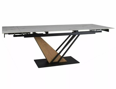 Stół rozkładany GENESIS biały/dąb 160(220)x90cm