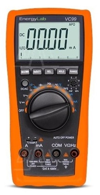 VC99 Multimetr TRMS LCD 6000max NCV, MAX/MIN/HOLD, Temp, hFE, Bargraf, Duty