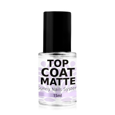 SUNNY NAILS TOP COAT MATT utwardzacz DO LAKIERU matowy matujący 15ml