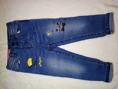 Spodnie niemowlęce dziewczęce jeansowe 86