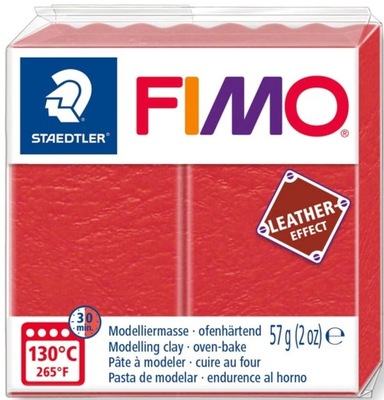Modelina FIMO leather effect kolor czerwony 249