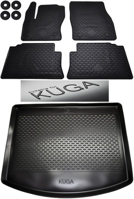 FORD KUGA I MK1 (2008-2013) ALFOMBRILLAS GOMA BEZZAPACHOWE + ALFOMBRILLA DE MALETERO  