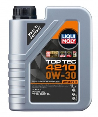 LIQUI MOLY МАСЛО LIQUI MOLY 0W30 1L TOP TEC 4210 / C3 / 504.00 507.00 / PORS