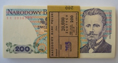 200 złotych 1988 EE z paczki bankowej