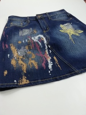 Spódnica jeans zdobiona rozmiar 40