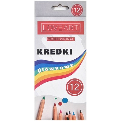 KREDKI OŁÓWKOWE LoveArt 12 sztuk