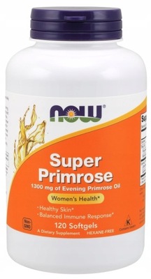 NOW Foods Super Primrose Olej z Wiesiołka 1300mg 120 kapsułek miękkich