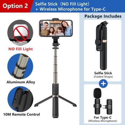 Opcja 2 Selfie Stick Monopod statyw z bezprzewodow