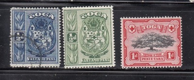 kol. ang. TONGA Mi 38-40 PROWINCJE z 1897