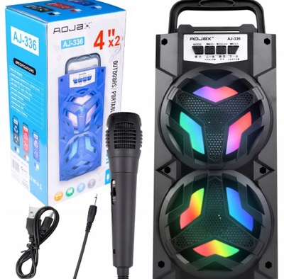 GŁOŚNIK Z MIKROFONEM DO KARAOKE DUŻY BLUETOOTH