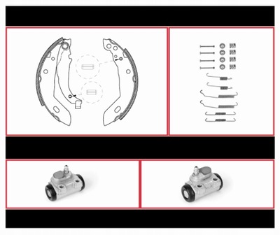 JUEGO ZAPATAS DE TAMBOR CYLINDEKI JUEGO RENAULT CLIO I  